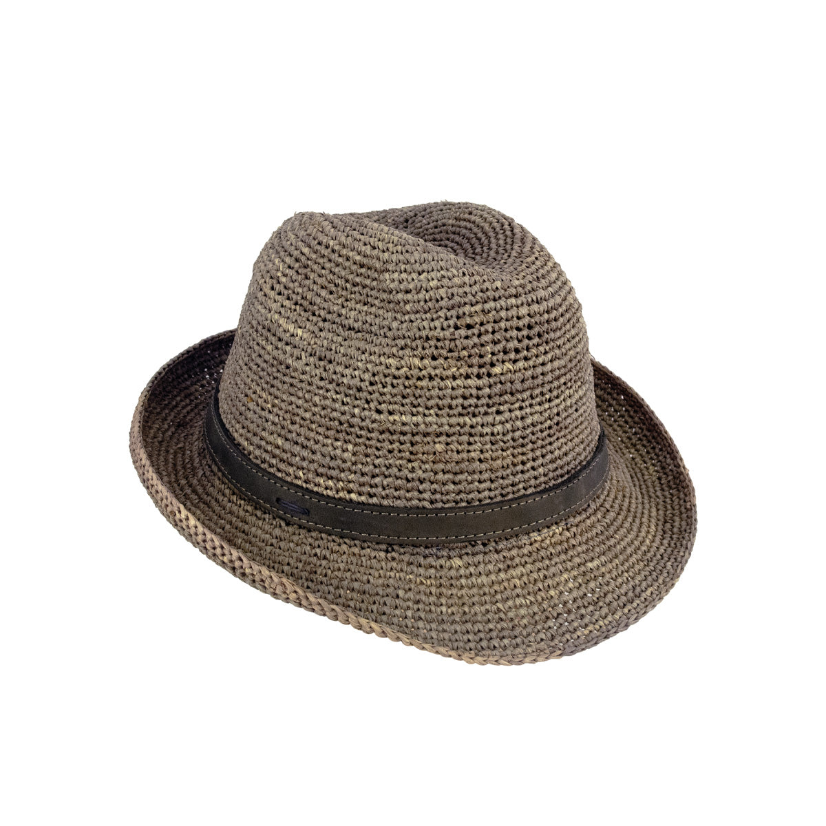 Chapeau homme borsalino gris en raphia