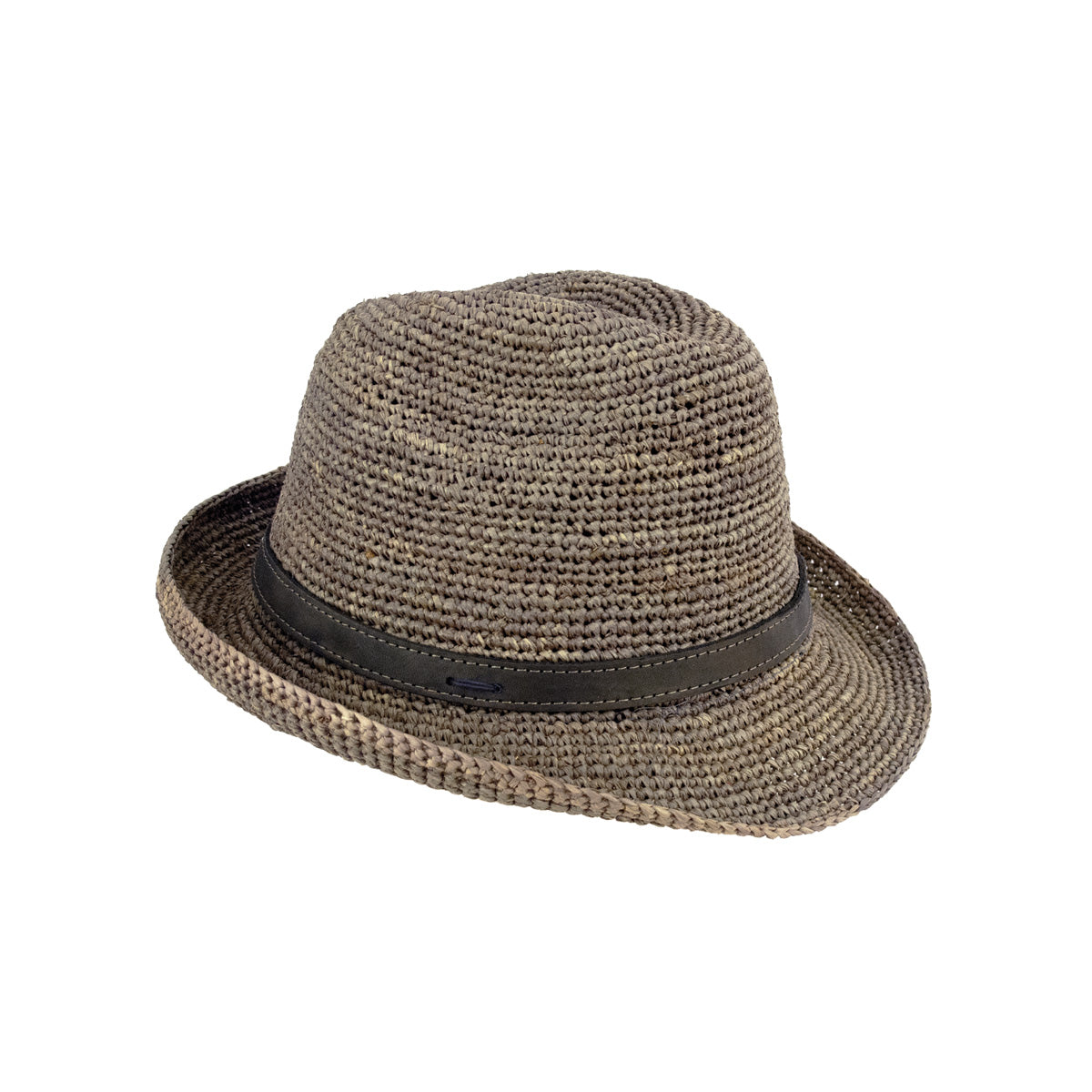 Chapeau homme borsalino gris en raphia