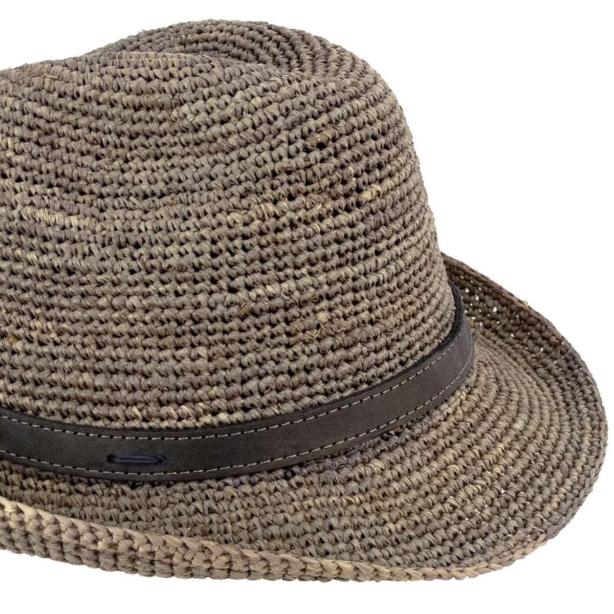 Chapeau homme borsalino gris en raphia