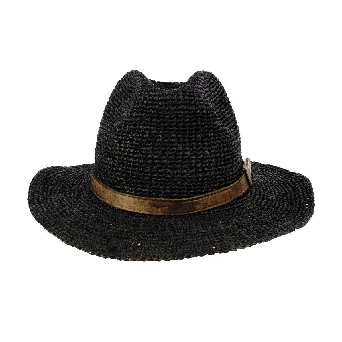 Chapeau homme en raphia noir