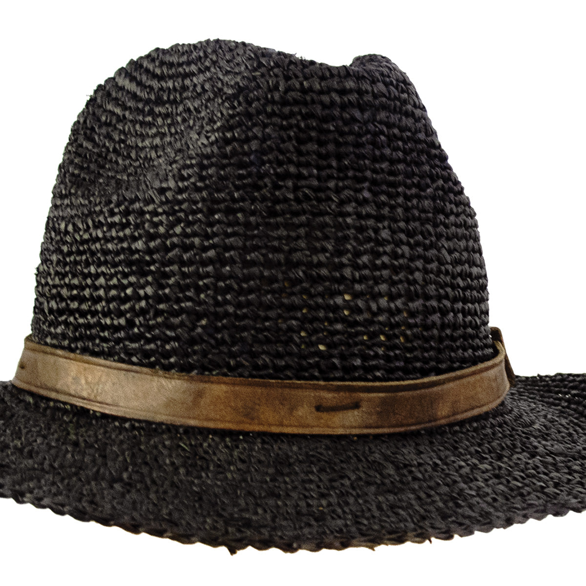 Chapeau homme en raphia noir