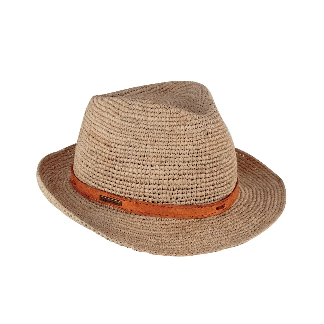 Chapeau Borso en raphia crocheté style Borsalino pour homme