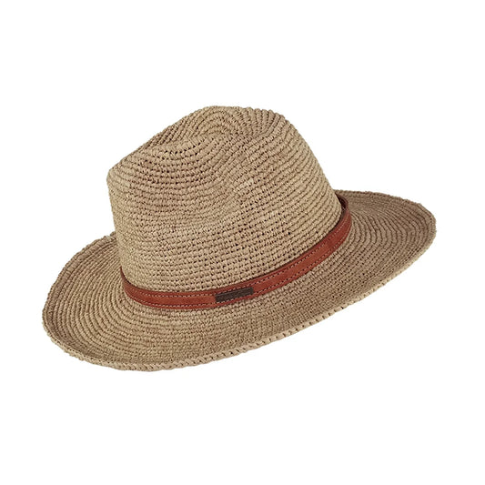 Chapeau de paille homme Diego en raphia crocheté, style panama