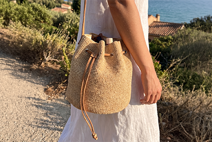 sac sceau en raphia pour femme tendance