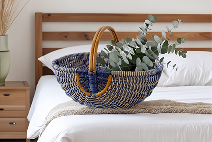 panier en osier décoratif