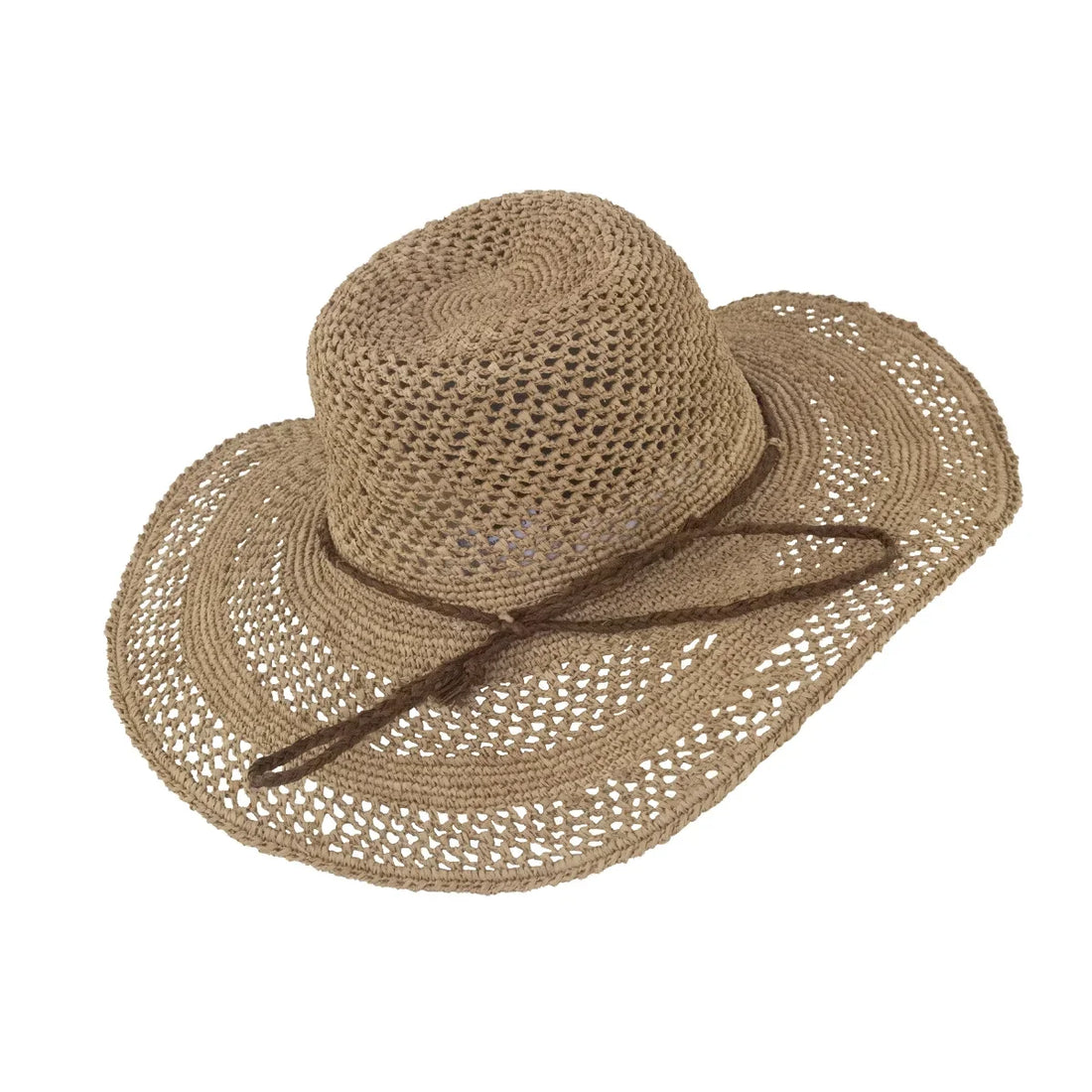 Capeline en raphia crocheté Lisa