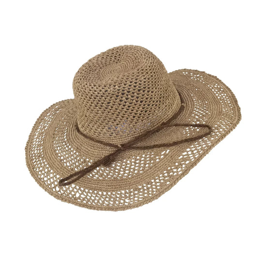Capeline en raphia crocheté Lisa