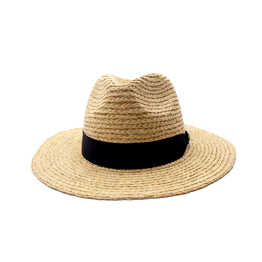 Chapeau Milano en raphia tressé inspiré du fedora