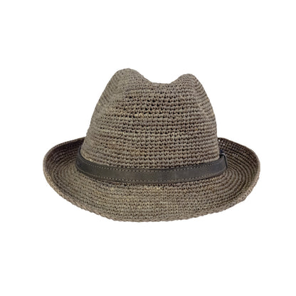 Chapeau homme borsalino gris en raphia