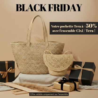 Alt sac et pochette en raphia pour le black friday