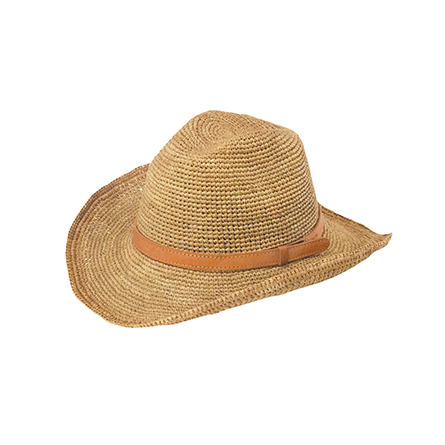 Alt chapeau de cowboy en raphia de Madagascar