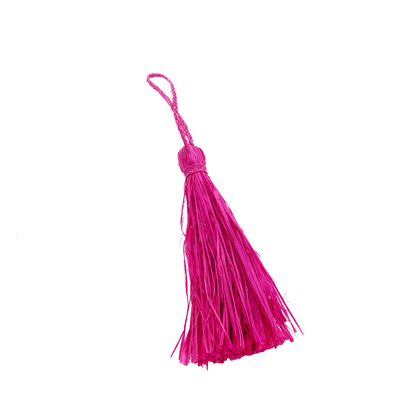 ALT bijou de sac maxi pompon en raphia fuschia
