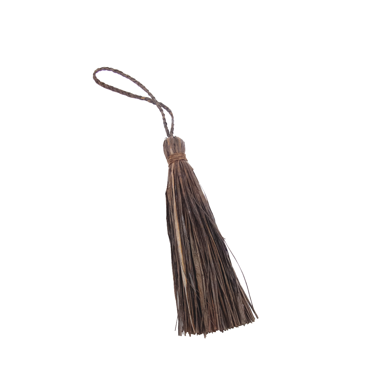 ALT bijou de sac pompon marron en raphia pour sac 