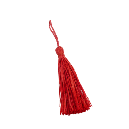 ALT bijou pour sac en raphia maxi pompon rouge