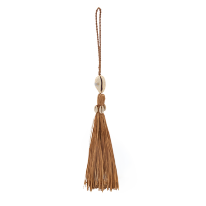 ALT bijou de sac pompon en raphia et coquillage