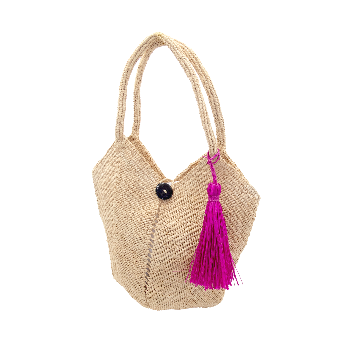ALT maxi pompon fuschia en raphia pour bijou de sac 