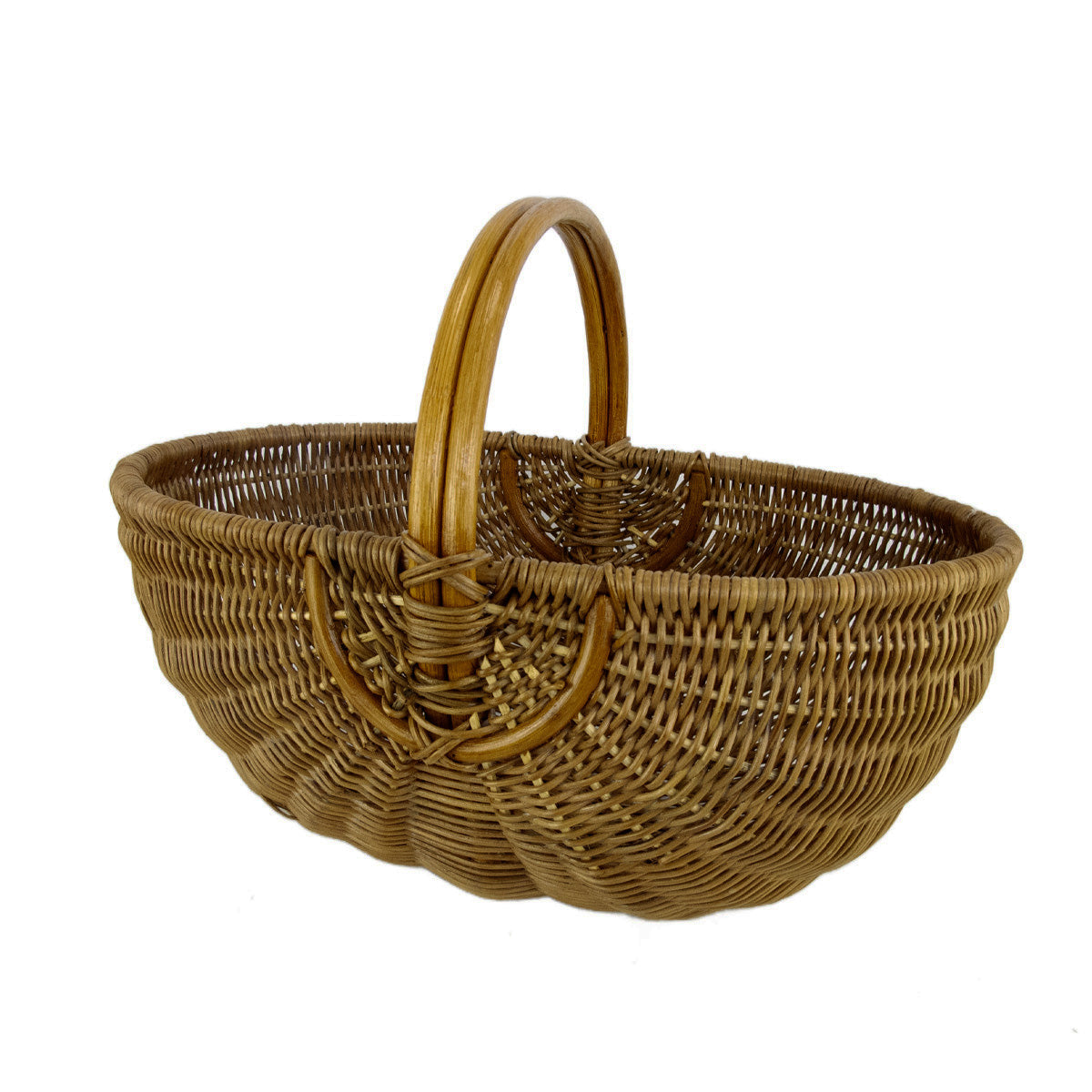 panier en rotin et corde marron