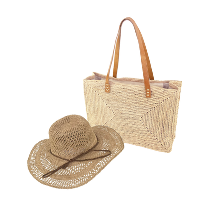 alt offre de Noël chapeau et sac en raphia