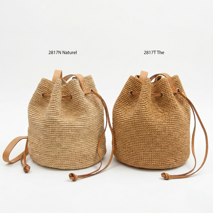 ALT sac sceau en raphia et cuir intemporelle
