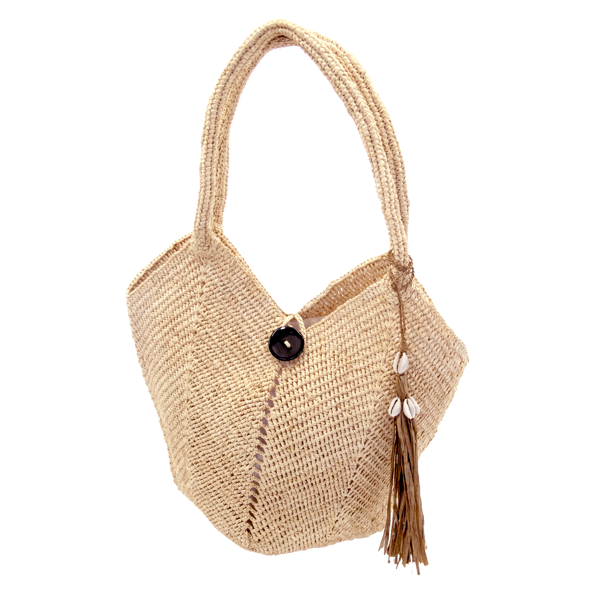ALT charm coquillage et raphia pour sac