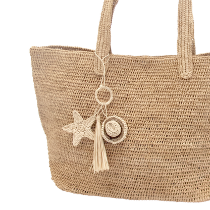 ALT charm 3 éléments en raphia chapeau étoile et pompon en raphia