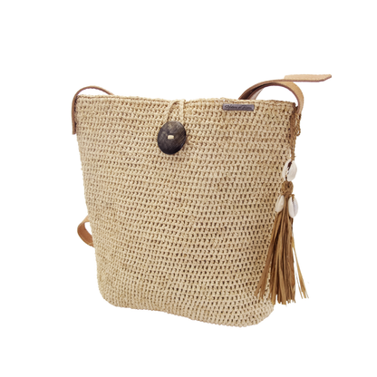 ALT charm pour pochette en raphia et coquillage