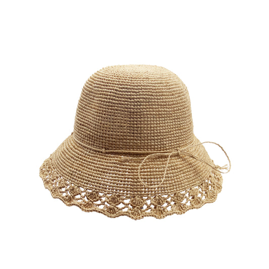 alt chapeau de paille pour femme été en dentelle