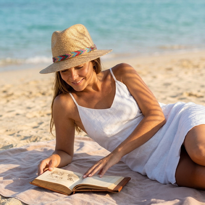 ALT chapeau de plage en paille pour femme boheme et chic