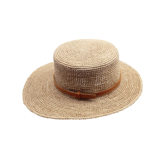 alt chapeau d'été femme canotier en paille de raphia