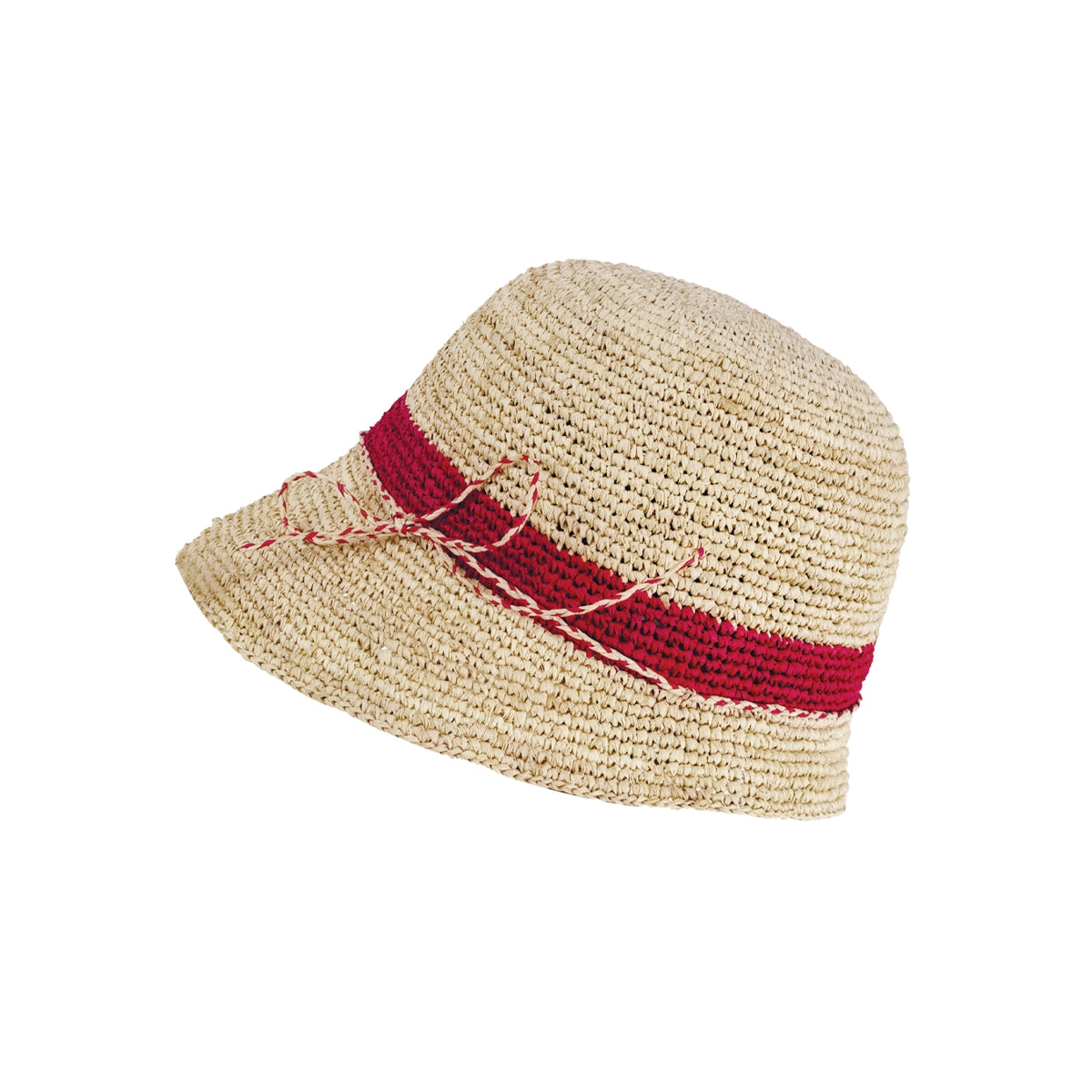 alt chapeau femme cloche raphia rouge