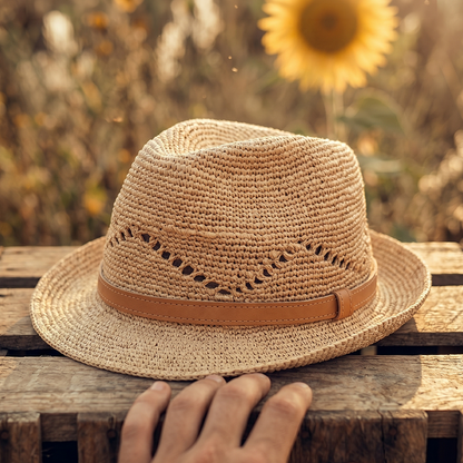 ALT chapeau borsalino en raphia pour homme pour l'été