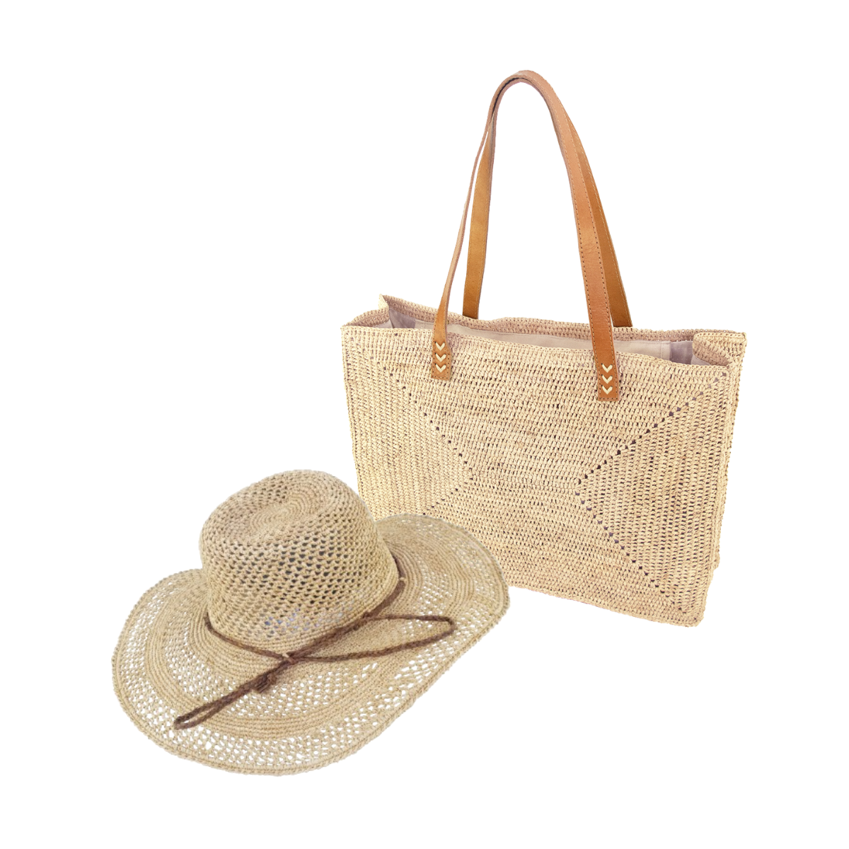 alt lot en raphia sac et chapeau en raphia pour le Black Friday