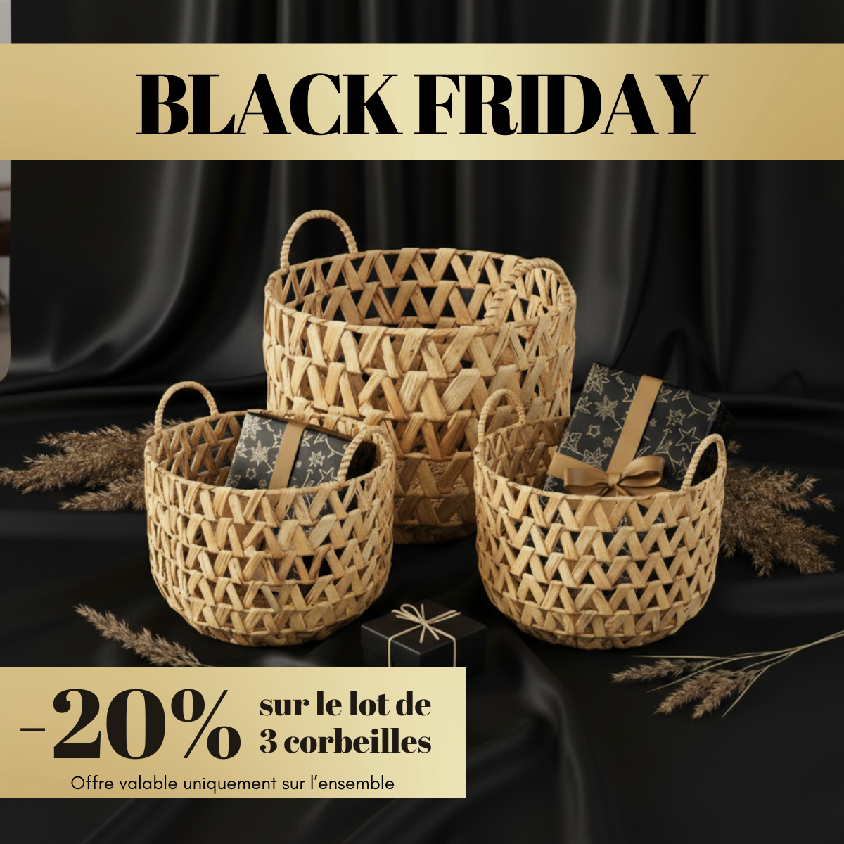 alt lot de corbeilles rondes décoratives black friday