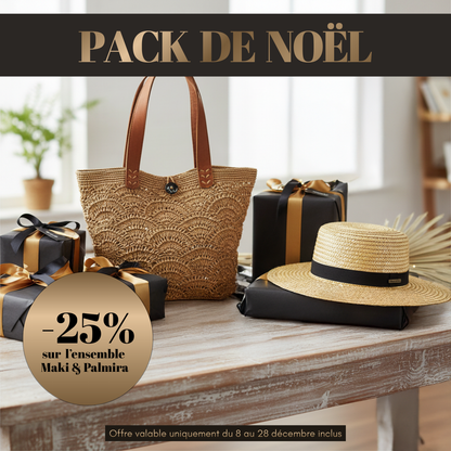 ALT chapeau de paille et sac en raphia pour cadeau femme de noel