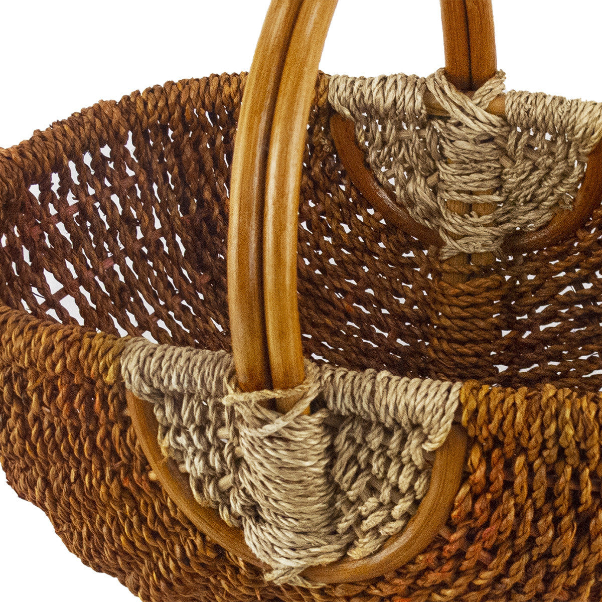 ALT panier en rotin et corde à légume marron