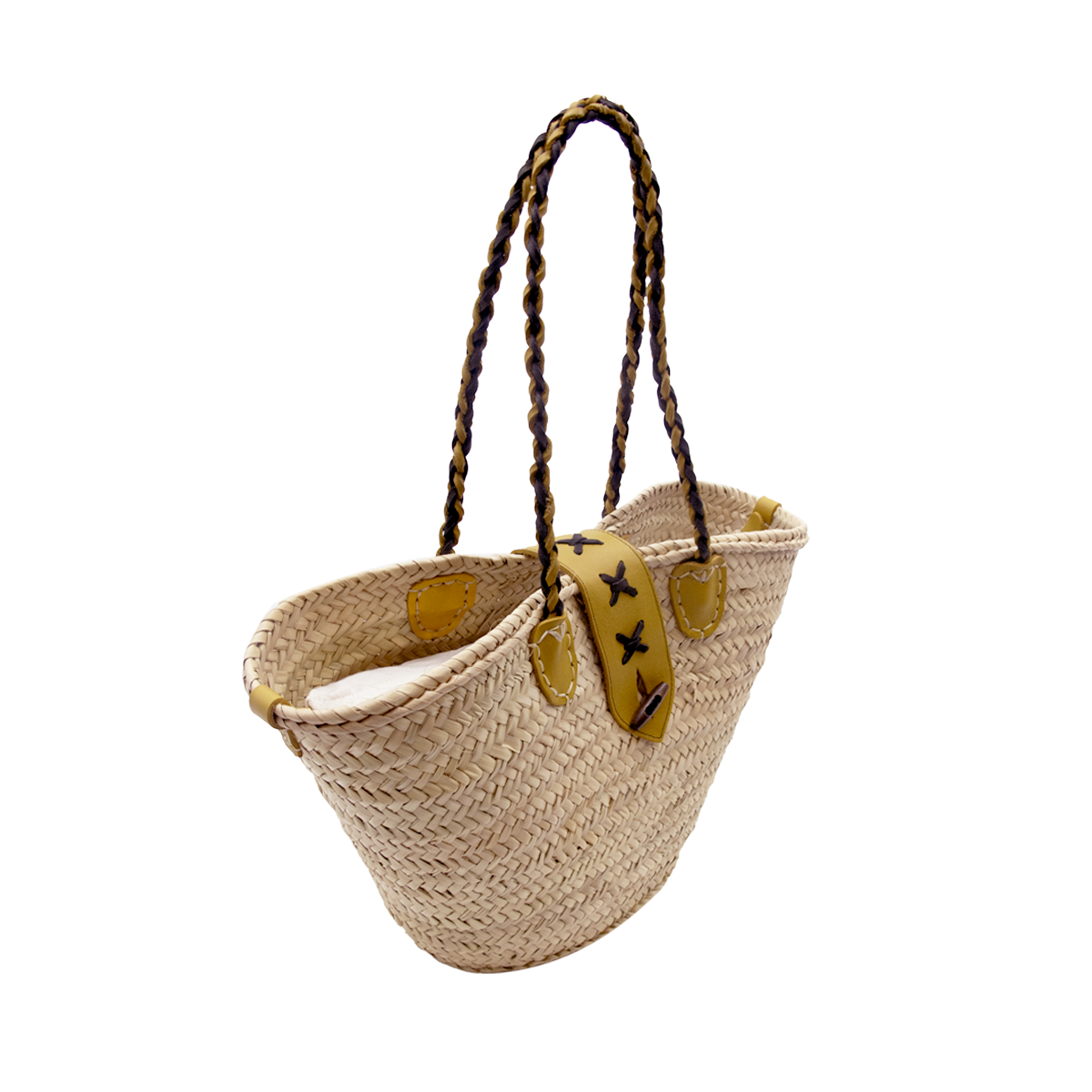 alt panier de course jaune couffin marocain