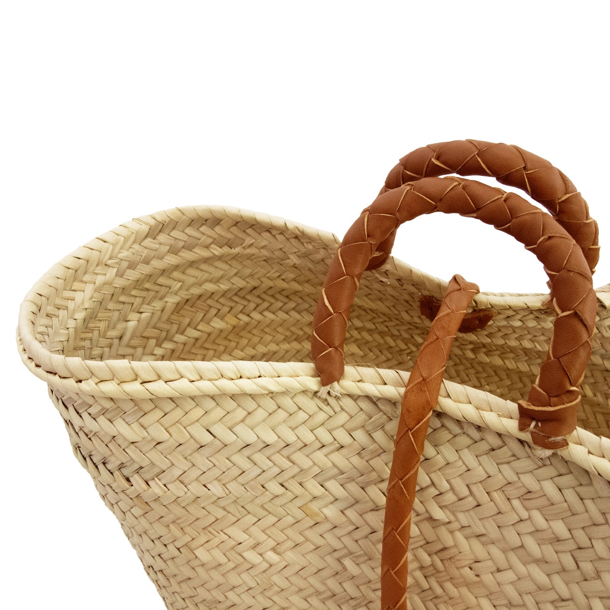 alt panier de course en cuir et raphia