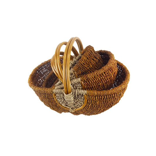 ALT panier en rotin et corde marron