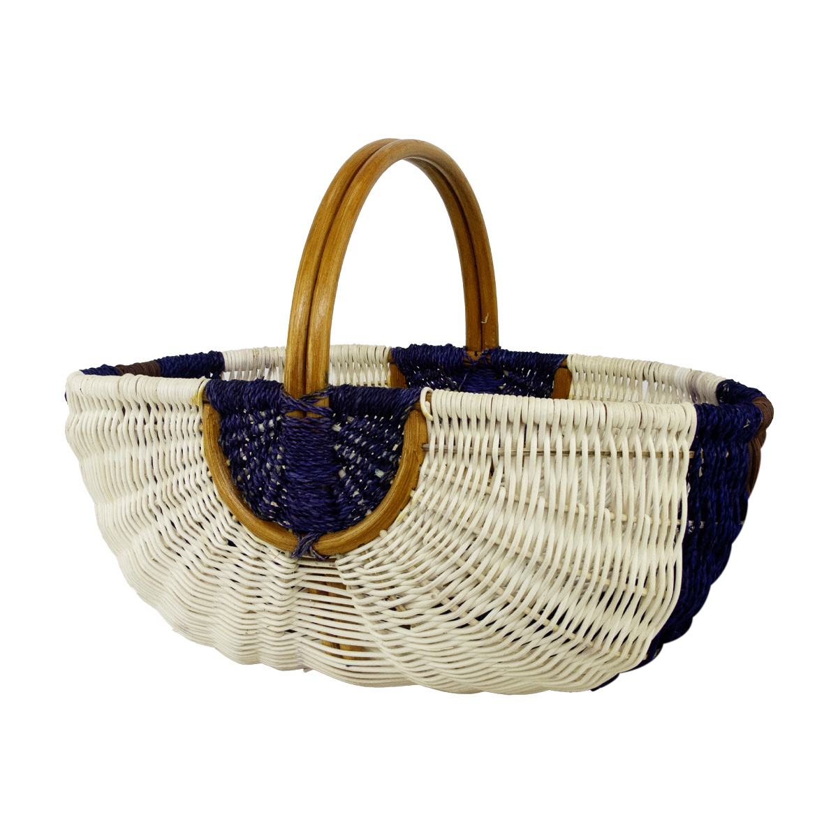ALT panier en rotin bleu nuit artisanal