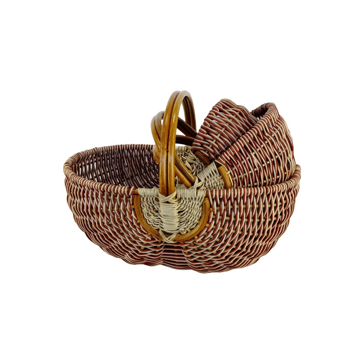 ALT panier en rotin rose blanc