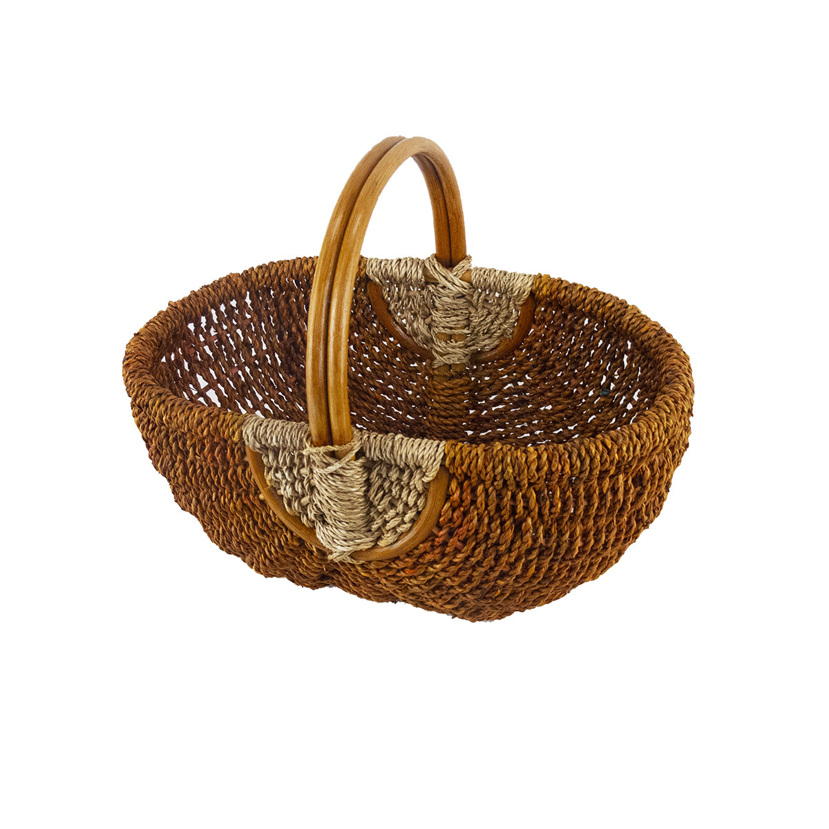 ALT panier en corde et rotin marron