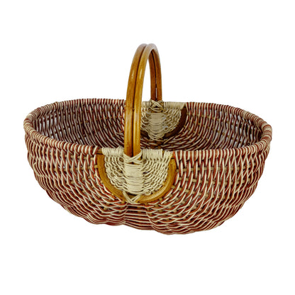 ALT panier en osier rose et blanc