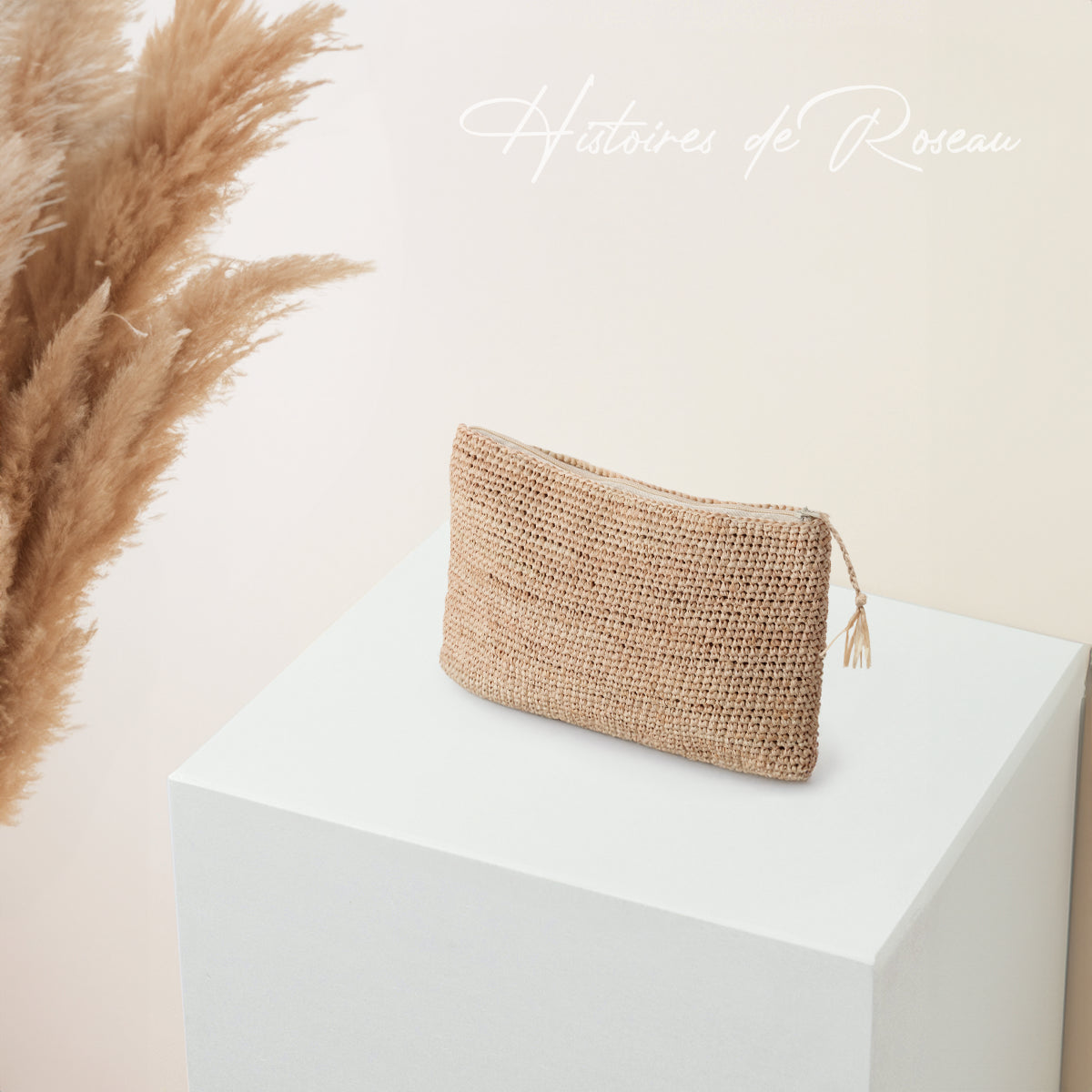 pochette raphia femme