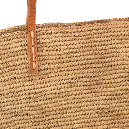 ALT sac cabas en raphia et cuir pour femme chic