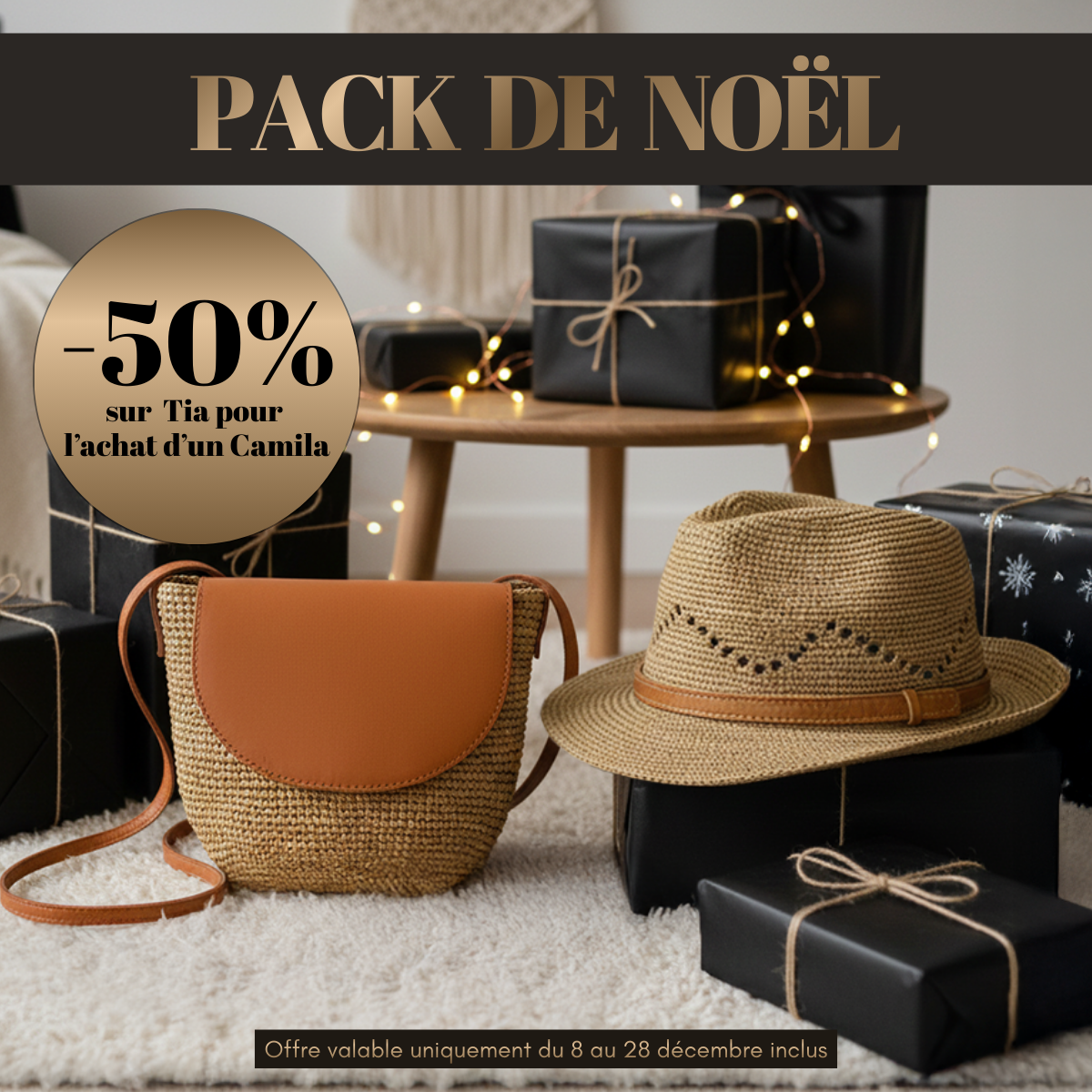 ALT ensemble de cadeau de noël en raphia 