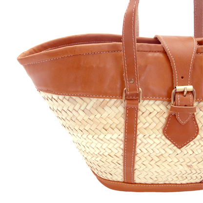 ALT sac cabas en cuir et paille femme