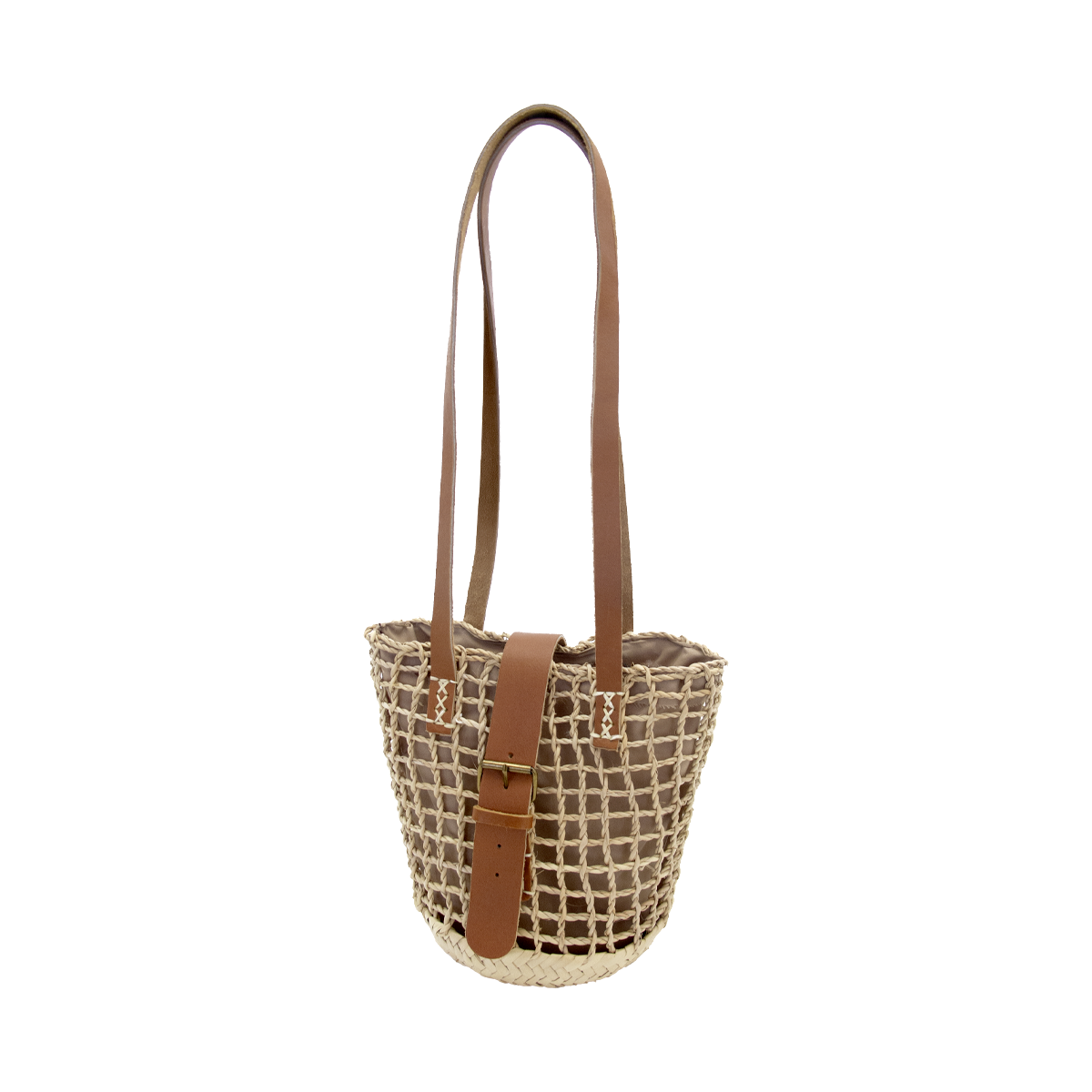 ALT sac cabas en ficelle et cuir fait main