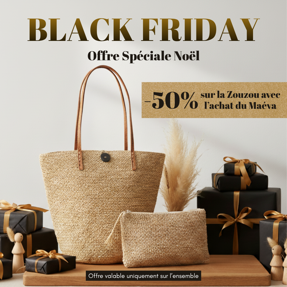 alt sac et pochette en raphia pour le black friday