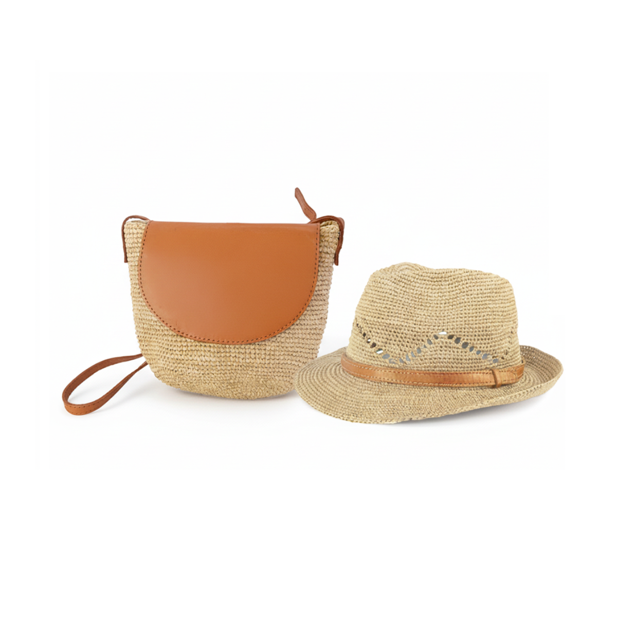 ALT sac et chapeau en raphia offre de noël