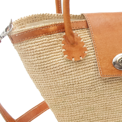 ALT sac chic en raphia et cuir pour femme